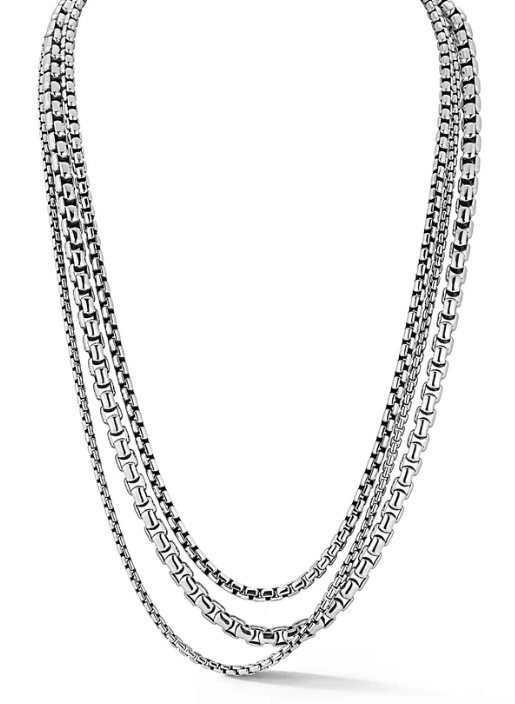 sterling silver triple strand necklace 