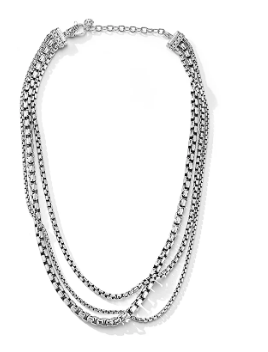sterling silver triple strand necklace 