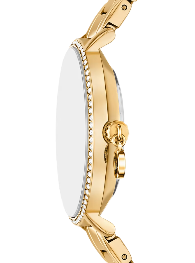 Mini Pyper Pavé Watch | Michael Kors | Gold-Tone Stainless Steel | 32mm Case | Black Pavé Dial & Crystal Bezel - Brownee Jewelers