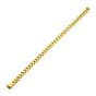 8mm 18Kt Gold IP Steel Matte Finish Miami Cuban Chain Bracelet with Genuine Black Sapphire