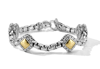 Sterling SIlver & 14kt yellow gold bracelet 