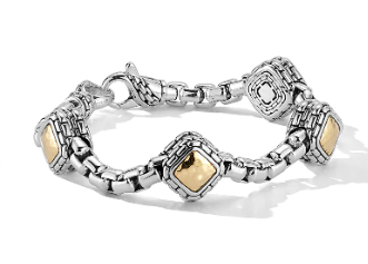 Sterling SIlver & 14kt yellow gold bracelet 
