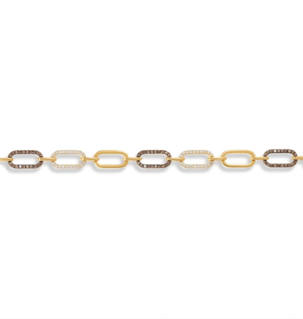 LeVian | Diamond Paperclip Link Bracelet | 14K Yellow Gold | TSJR 46 - Brownee Jewelers