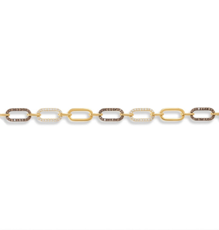 LeVian | Diamond Paperclip Link Bracelet | 14K Yellow Gold | TSJR 46 - Brownee Jewelers