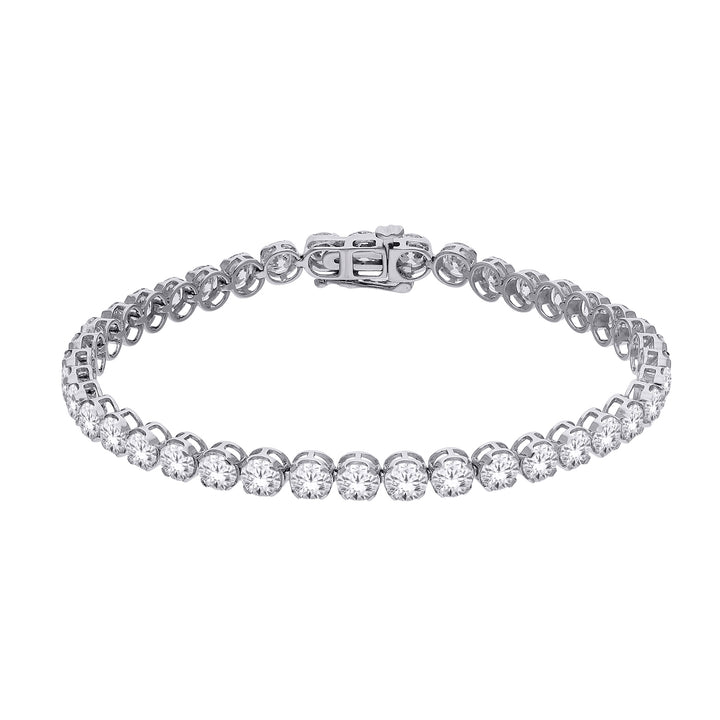 Lab-Grown Diamond Tennis Bracelet | 10K White Gold | 10.00 CTW Round Lab-Grown Diamonds | 7 Inch Bracelet - Brownee Jewelers