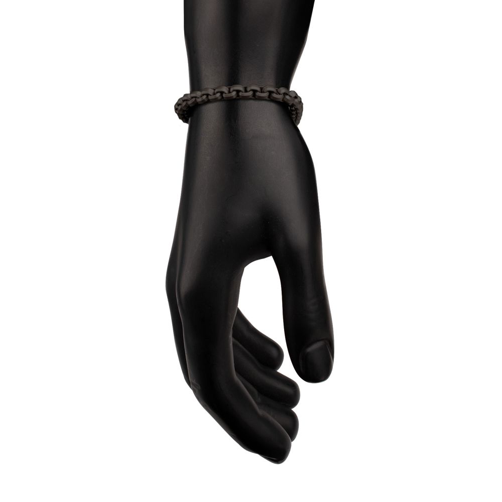 6mm Matte Finish Black IP Stainless Steel Bold Box Chain Bracelet