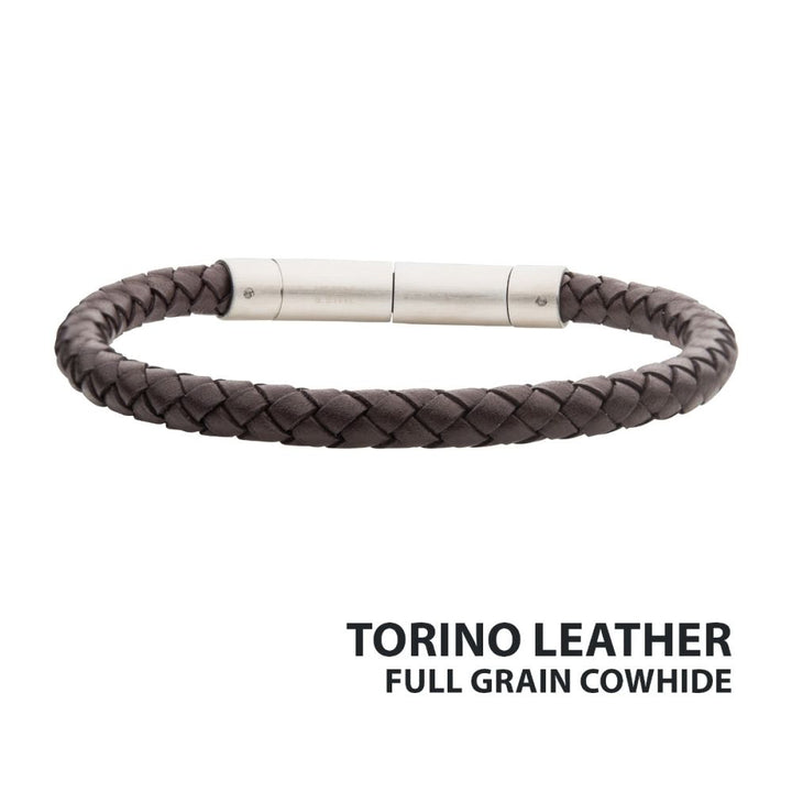 6mm Brown Genuine Full Grain Cowhide Leather Bracelet 8.5"