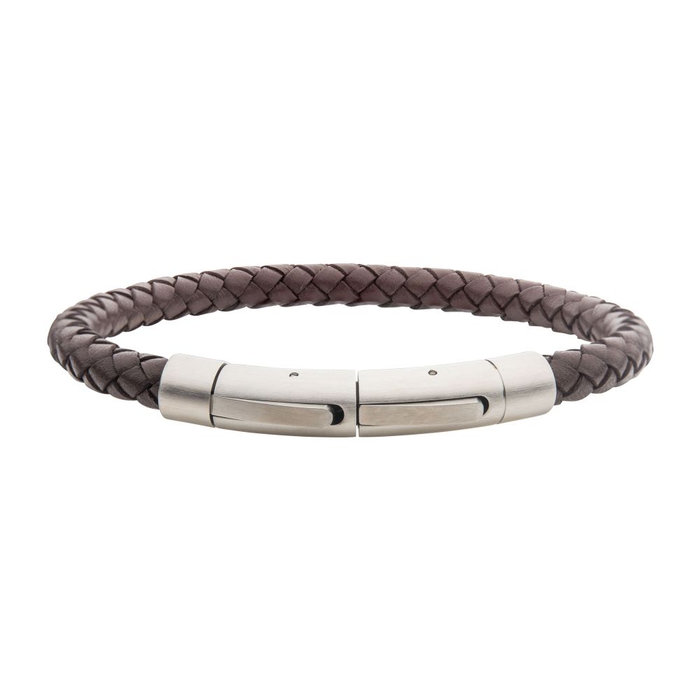 6mm Brown Genuine Full Grain Cowhide Leather Bracelet 8.5"