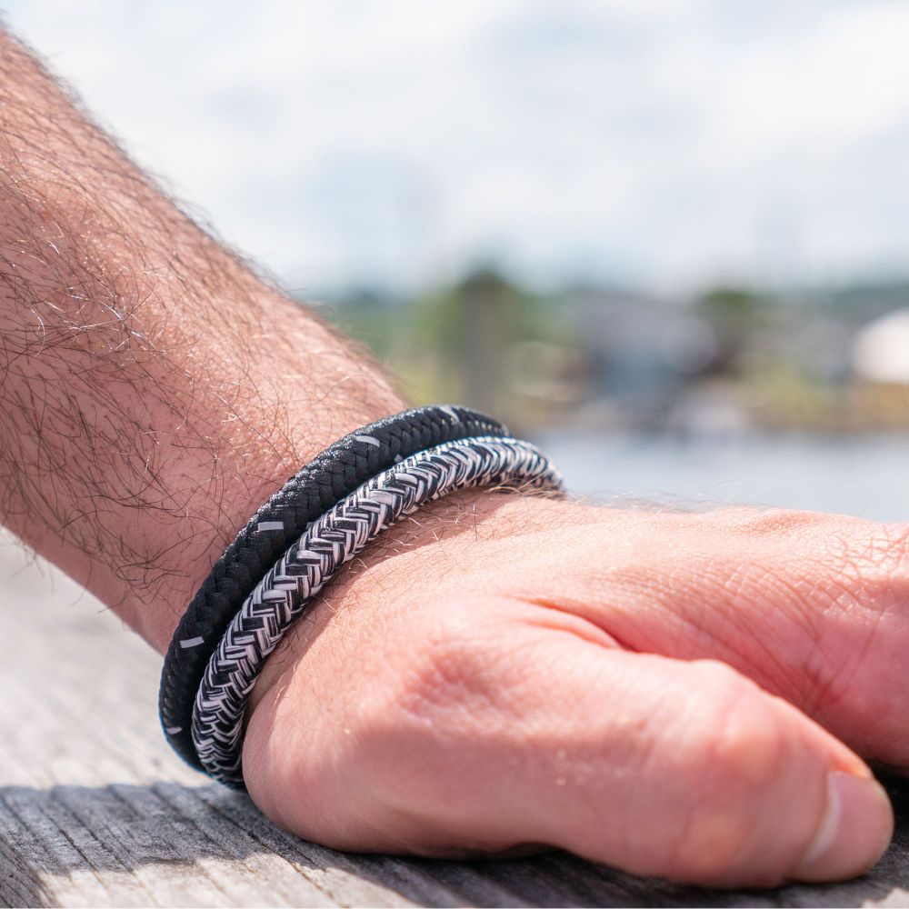 6mm Black Reflective Nylon Cord Bracelet