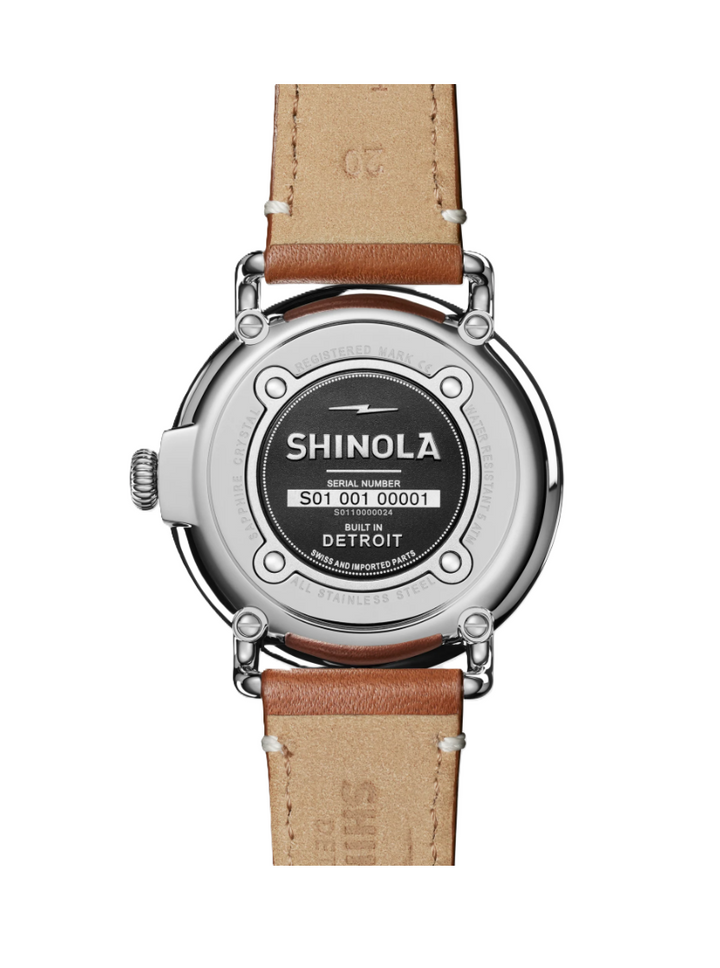Runwell Watch | Shinola | Stainless Steel | 41mm Case | Blue Dial & Brown Leather Strap - Brownee Jewelers