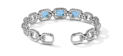 Sterling Silver Blue Topaz Bangle 