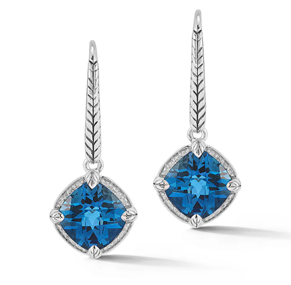 Sterling Silver Blue Topaz Earrings