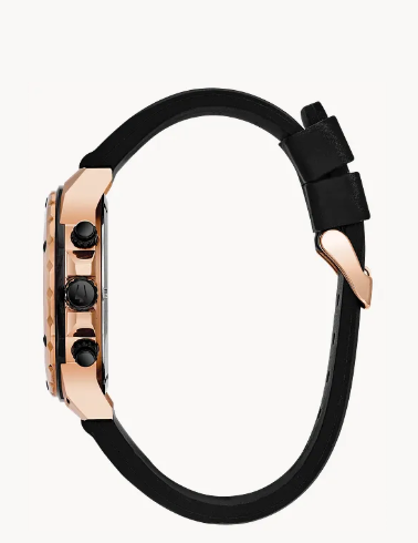 Marine Star Collection. High-performance chronograph in stainless steel with black and rose-gold ion-plated finish, black patterned dial