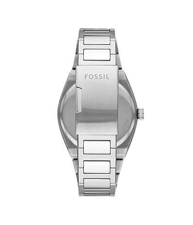 Everett Three-Hand Date Watch | Fossil | Stainless Steel | Black Dial | 18mm Bracelet - Brownee Jewelers