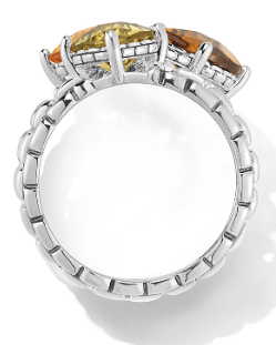 Sterling silver ring with 3 variants of citrine, a perfect fall ring!
