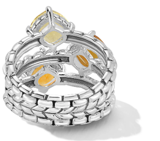 Sterling silver ring with 3 variants of citrine, a perfect fall ring!