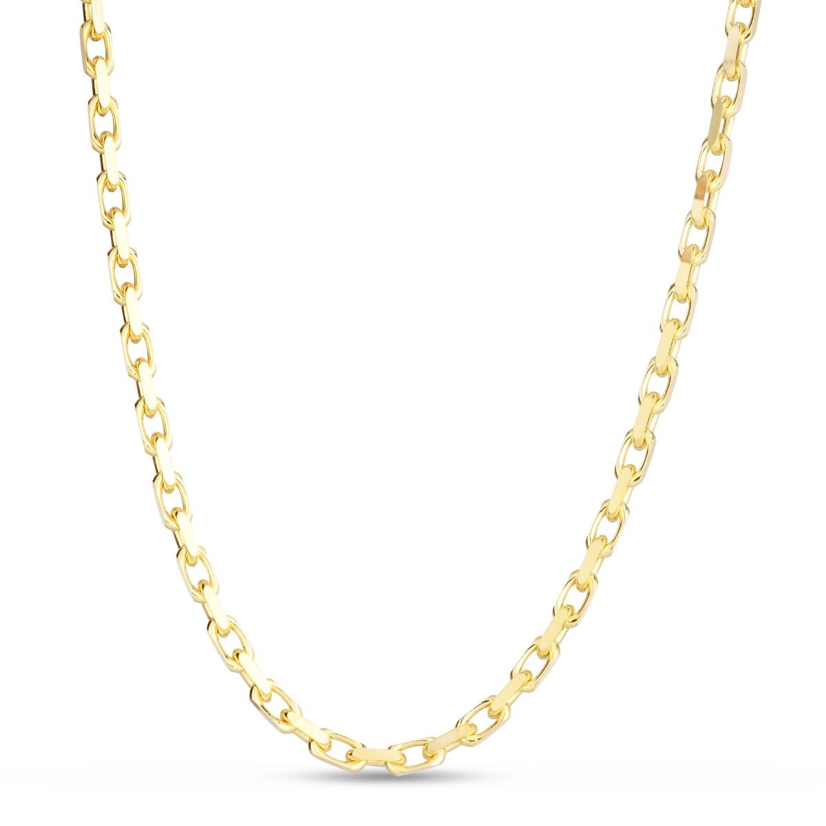 22 Inch Yellow Gold-Plated Sterling Silver French Cable Chain Necklace