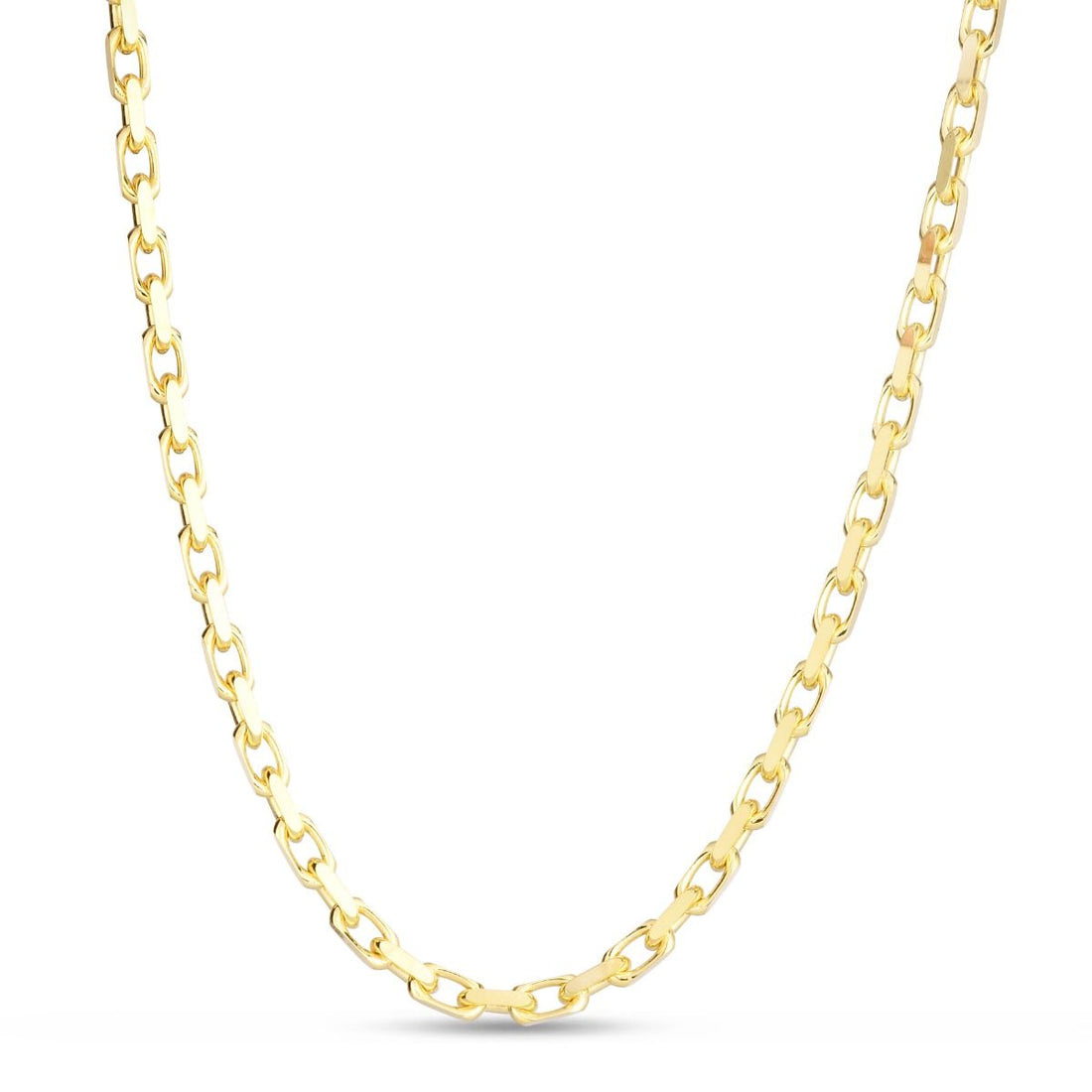 22 Inch Yellow Gold-Plated Sterling Silver French Cable Chain Necklace