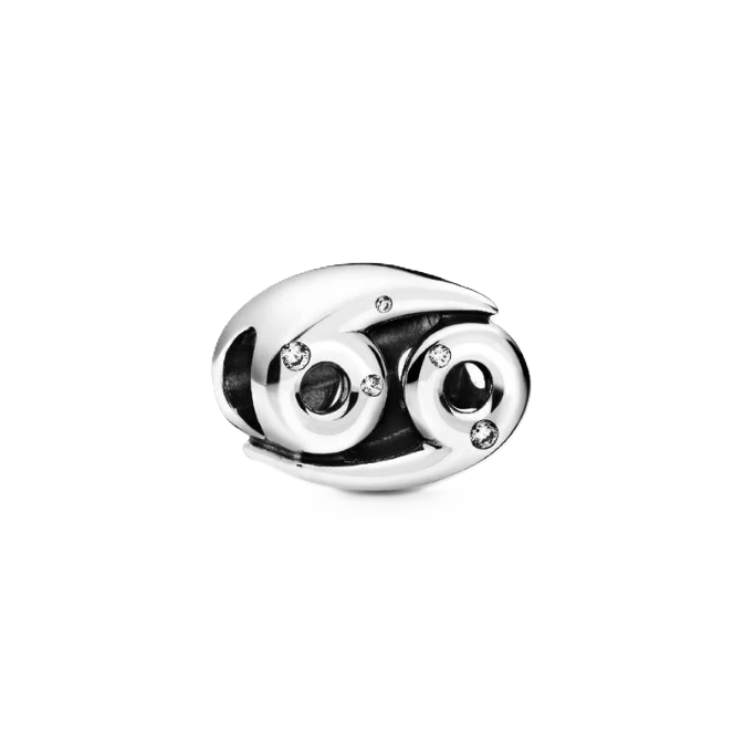 Pandora Cancer Zodiac Charm in Sterling Silver with Clear Cubic Zirconia 