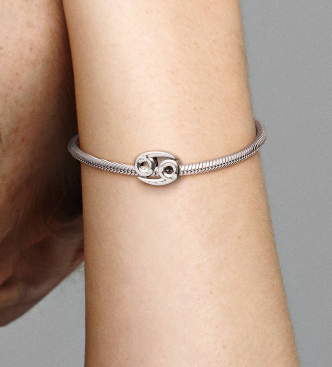Pandora Cancer Zodiac Charm in Sterling Silver with Clear Cubic Zirconia 
