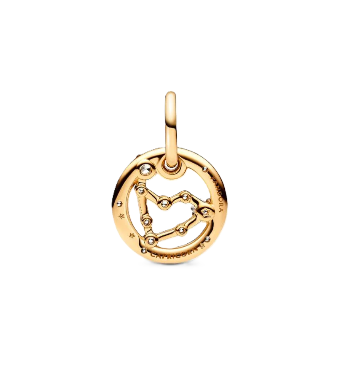 Pandora Capricorn Zodiac Dangle Charm in Sterling Silver with 14K Gold Plating with Cubic Zirconia Accents