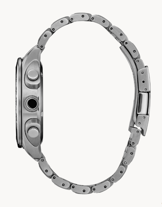 Citizen Carson | Eco-Drive Watch | Silver-Tone Stainless Steel | Silver-Tone Dial | Chronograph | CA4540-54A - Brownee Jewelers