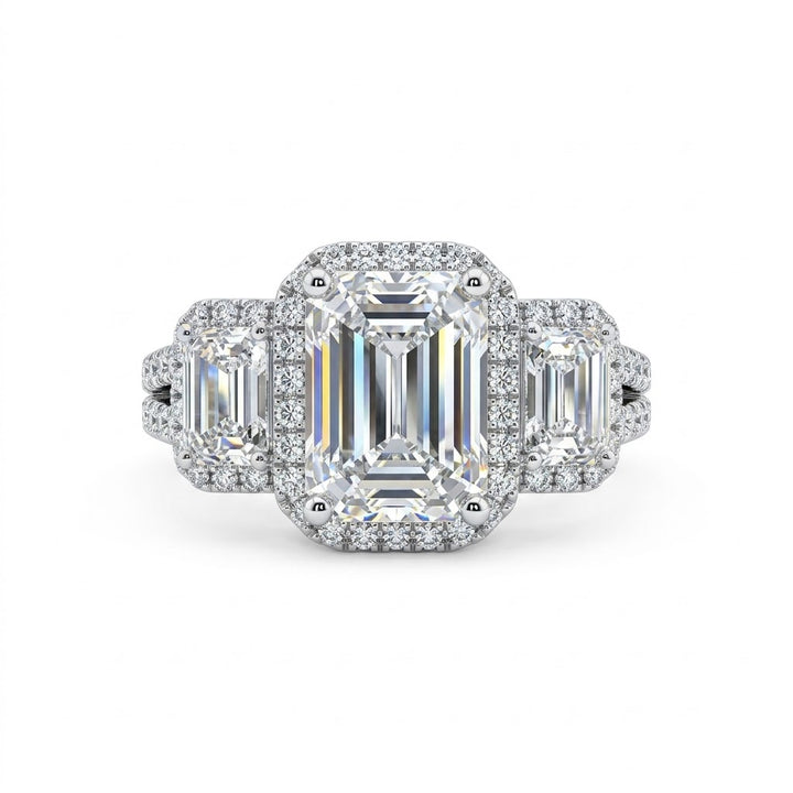 EMERALD-CUT LAB-GROWN DIAMOND RING | 4.54CTTW | 14K WHITE GOLD | JNB0706C-58FW70 - Brownee Jewelers