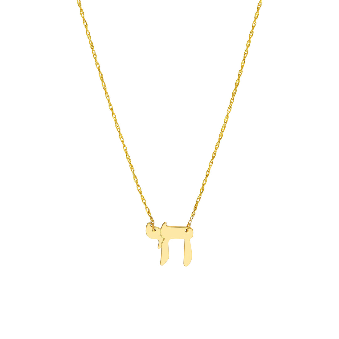 14K Yellow Gold Chai Necklace Adjustable 18 Inch Chain
