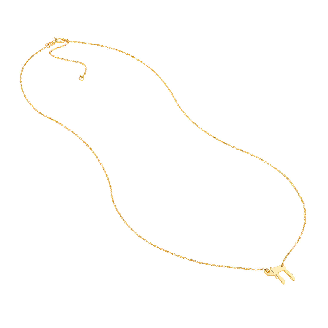 14K Yellow Gold Chai Necklace Adjustable 18 Inch Chain