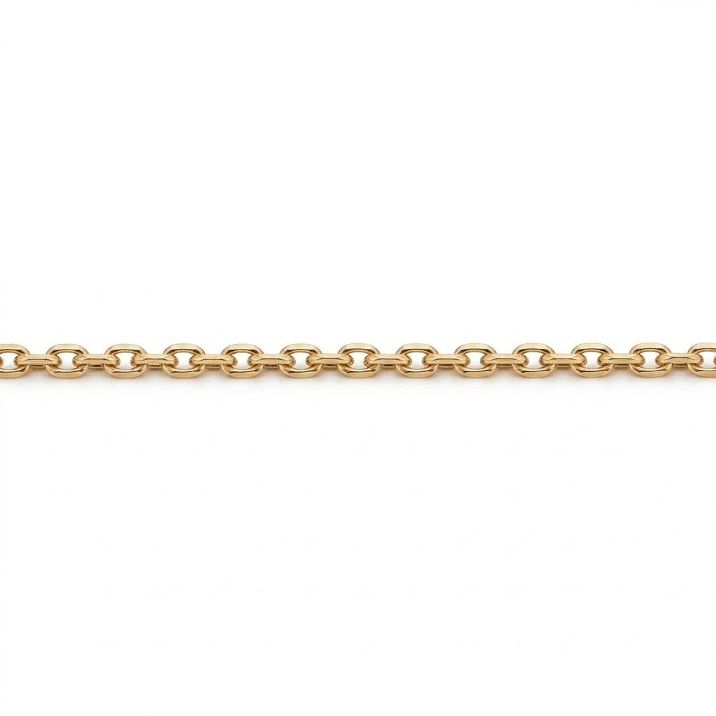 10K Yellow Gold Diamond-Cut Tight Cable Chain Necklace | 18 Inch