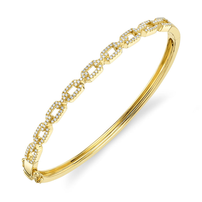 SHY CREATION KATE | 0.44CT DIAMOND LINK BANGLE | 14K YELLOW GOLD | SC55010143ZS - Brownee Jewelers