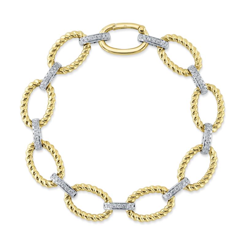SHY CREATION | .65CT DIAMOND ROPE LINK BRACELET | 14K TWO-TONE GOLD | SC22009497 - Brownee Jewelers