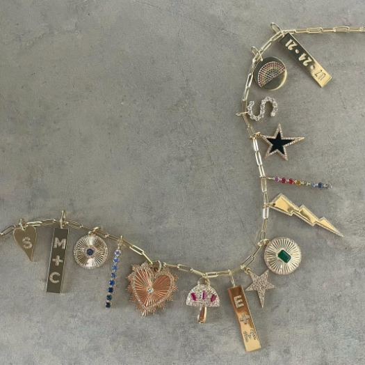 Rainbow Pave Gemstone Disc Charm