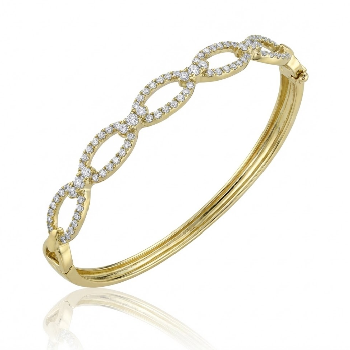 Diamond Link Bangle Bracelet