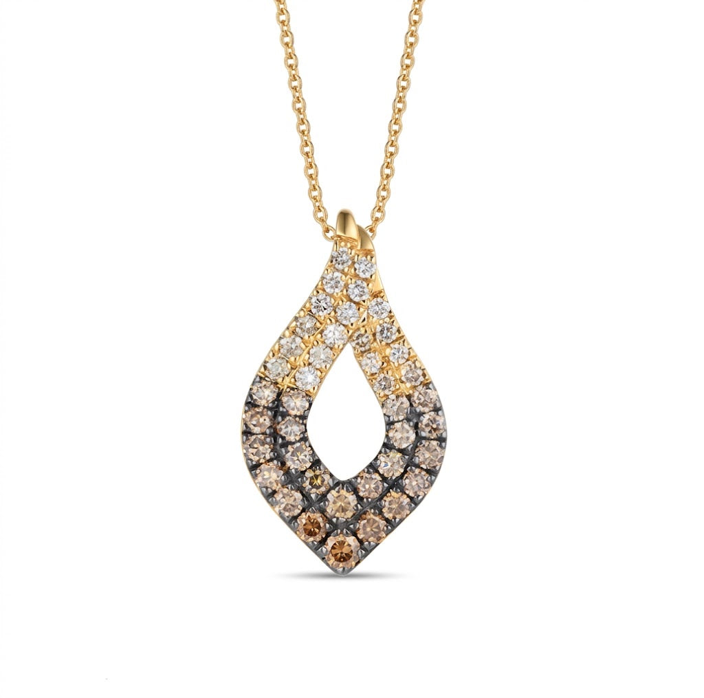 LeVian | Diamond Chocolate Ombré® Teardrop Pendant | 14K Yellow Gold | Chocolate Diamonds® | TSQP 5 - Brownee Jewelers