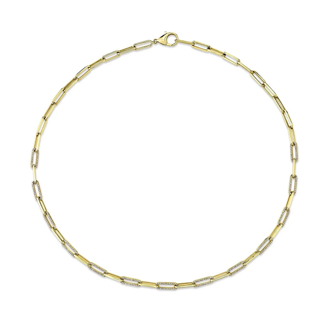 1.02 TOTAL CARAT WEIGHT DIAMOND PAPER CLIP NECKLACE IN 14K YELLOW GOLD