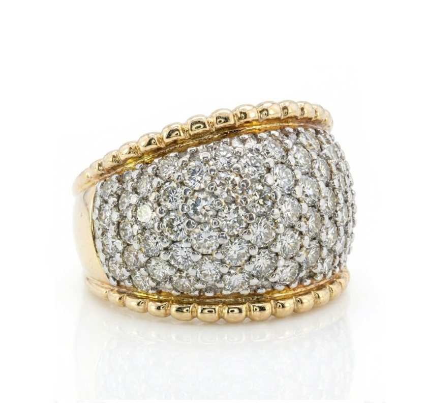 2.00 ctw Diamond Cluster Ring | Round Diamonds | 14K Yellow Gold - Brownee Jewelers