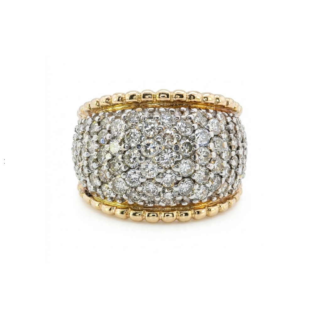 2.00 ctw Diamond Cluster Ring | Round Diamonds | 14K Yellow Gold - Brownee Jewelers