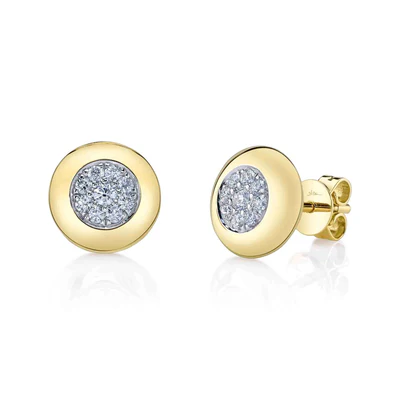 Diamond Circle Stud Earrings