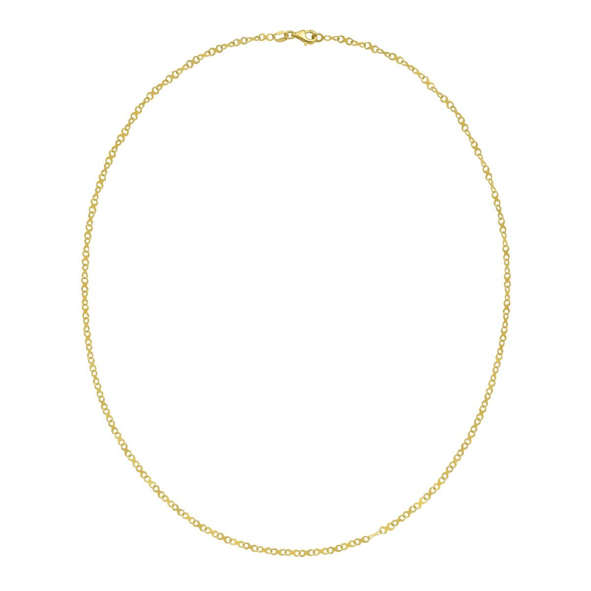 18 Inch Large Infinity Link Necklace in 14K Yellow Gold with a Lobster Clasp