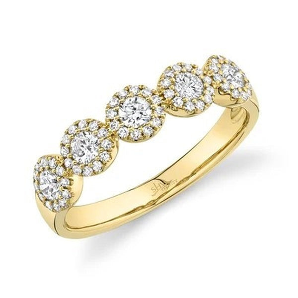 DIAMOND CLUSTER BAND IN 14K YELLOW GOLD