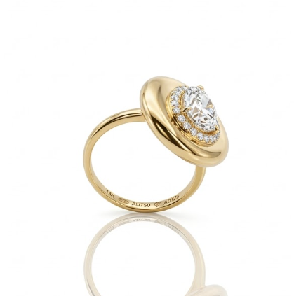 Pear Lab-Grown Diamond Halo Ring | 14K Yellow Gold | Diamond | Halo | Engagement Ring - Brownee Jewelers