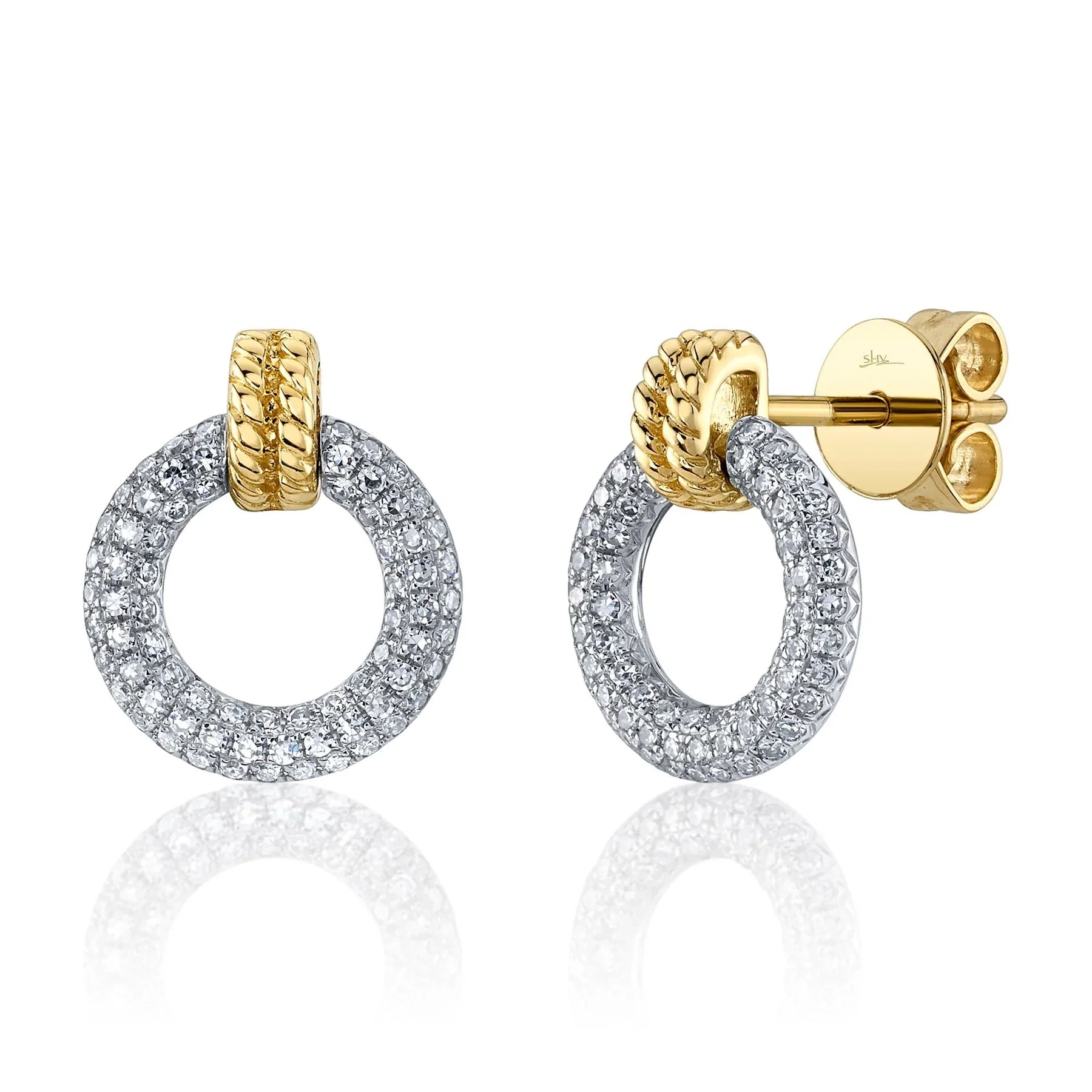 0.31 TOTAL CARAT WEIGHT DIAMOND CIRCLE EARRING IN 14K YELLOW AND WHITE GOLD