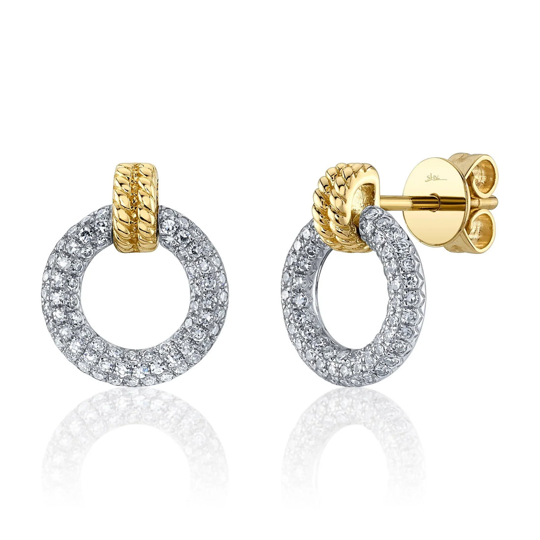 0.31 TOTAL CARAT WEIGHT DIAMOND CIRCLE EARRING IN 14K YELLOW AND WHITE GOLD