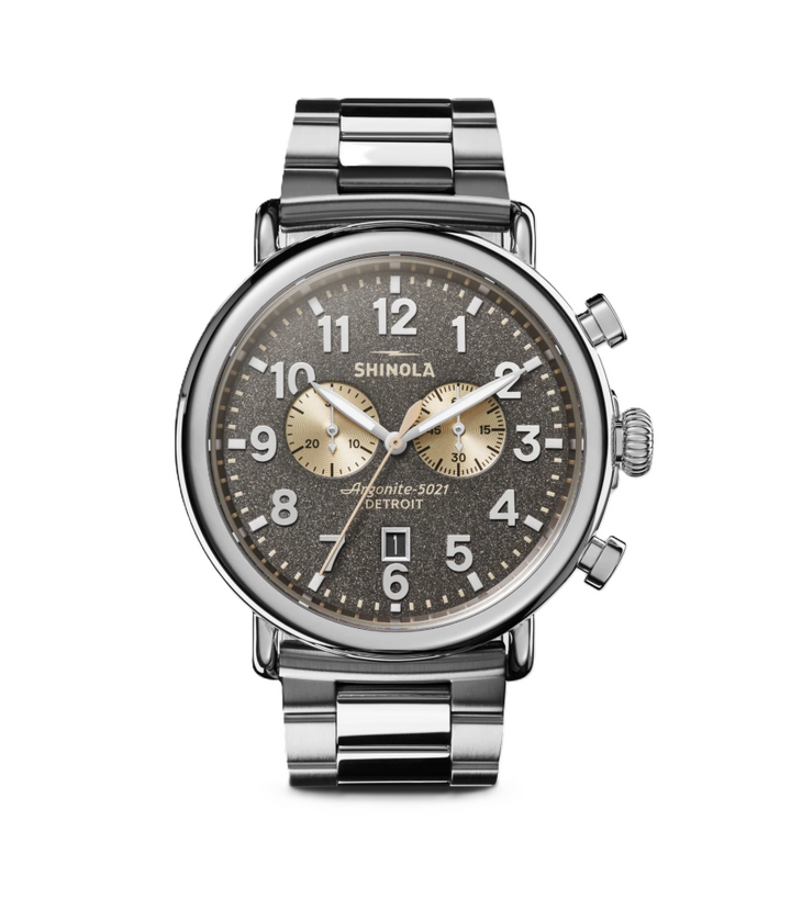Runwell Chronograph Watch | Stainless Steel | 47mm Case | Chronograph Bracelet Watch - Brownee Jewelers
