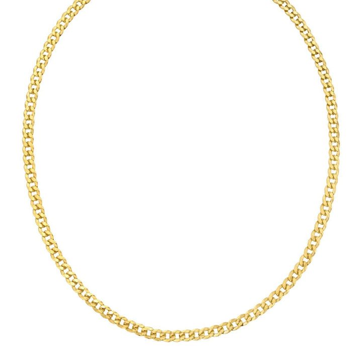 Comfort Curb Chain Necklace | Yellow Gold-Plated Sterling Silver | 5.3mm | 22 Inch | AGYCRB150-22 - Brownee Jewelers