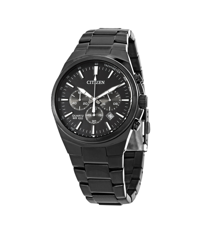 Citizen | Black Stainless Steel Chronograph Watch | Black Dial | WR100 | AN8175-55E - Brownee Jewelers