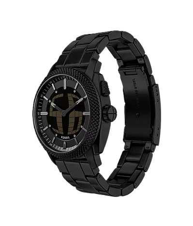 Machine Big Tic Watch | Fossil | Black Stainless Steel | 41mm Case | Negative Digital Display - Brownee Jewelers
