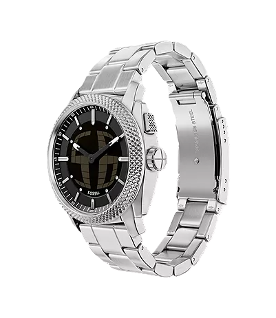 Machine Big Tic Watch | Fossil | Stainless Steel | 41mm Case | Negative Digital Display - Brownee Jewelers