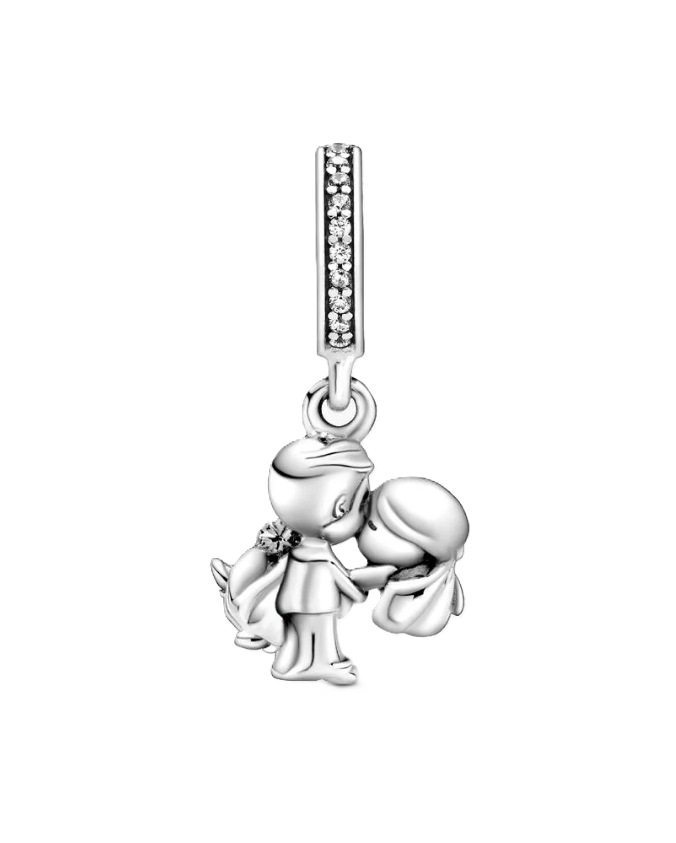 Pandora Couple Dangle Charm in Sterling Silver with Clear Cubic Zirconia
